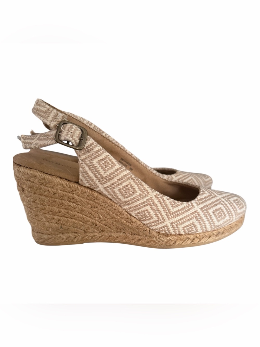 G.H. Bass & Co Tan Espadrilles Wedge Sandals Shoes Sz 8